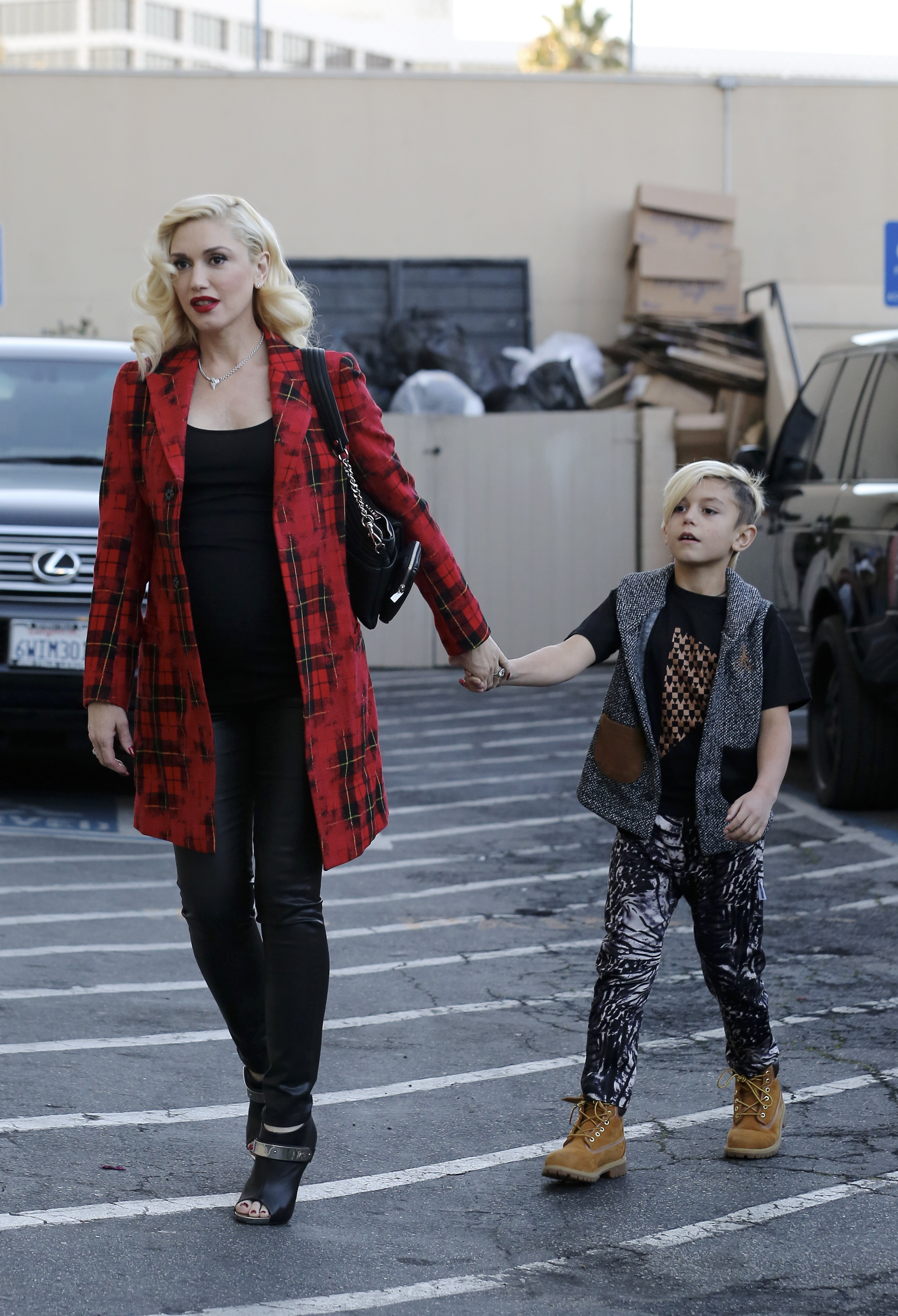 Gwen Stefani takes her boys to a Christmas Party in Los Angeles,CA
